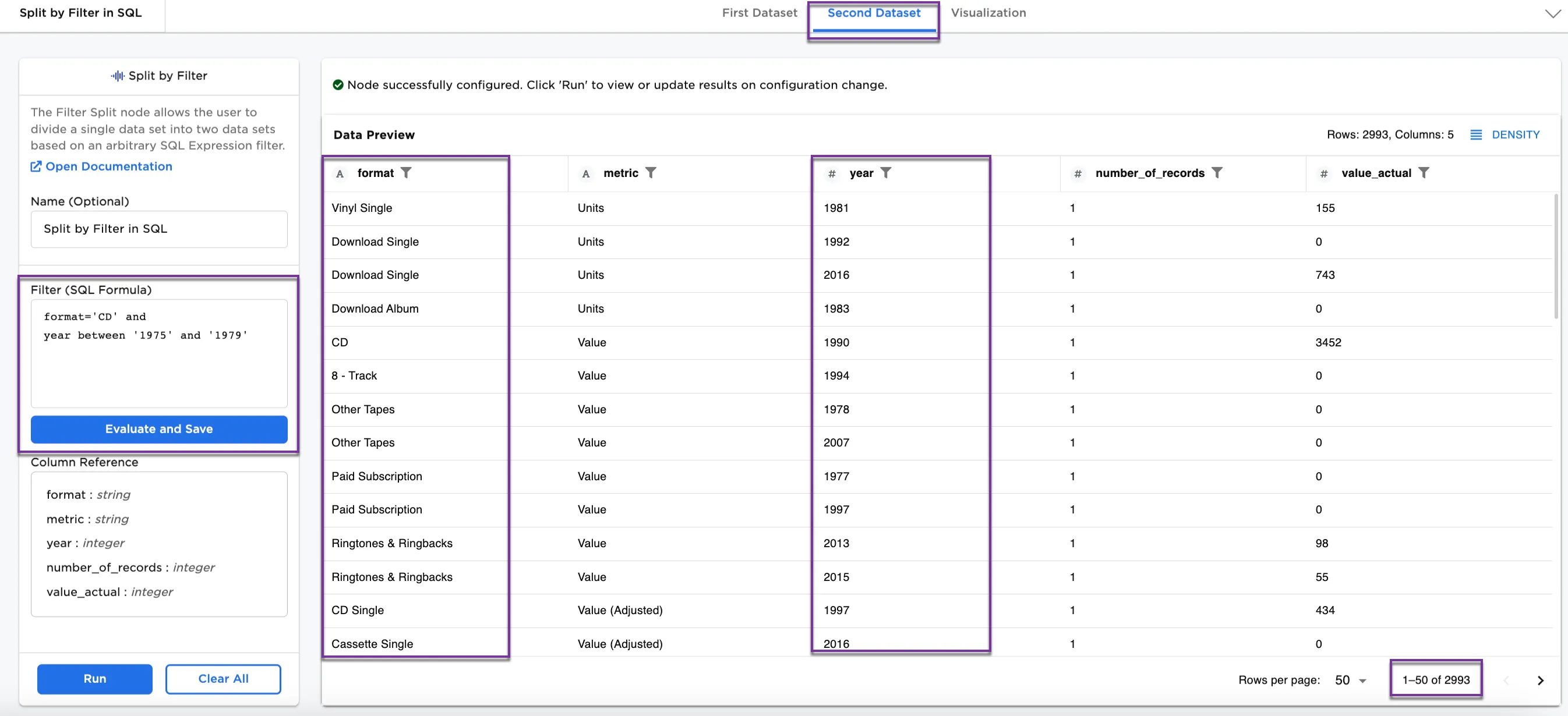 Example First Dataset with CD format between 1975 and 1979