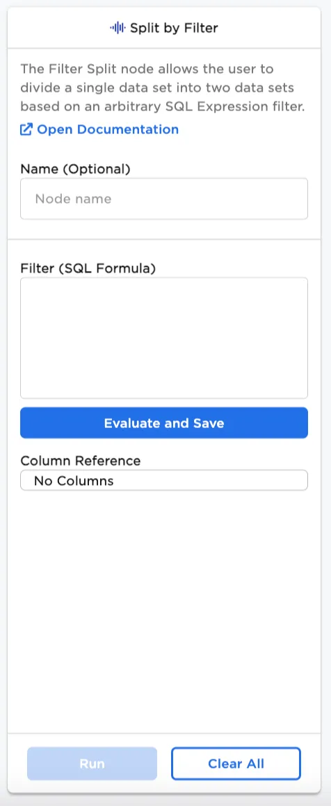 Configuration sidebar