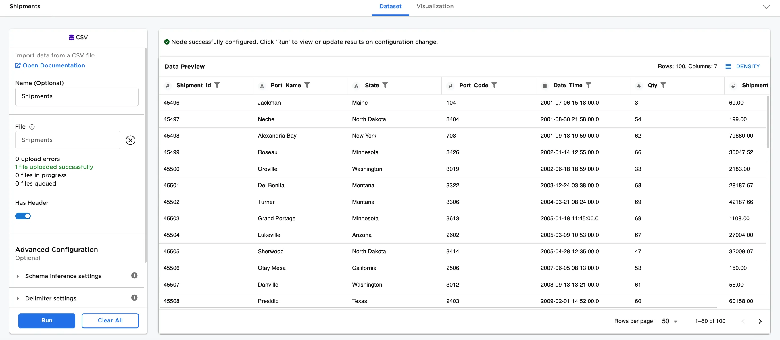 Example source data file
