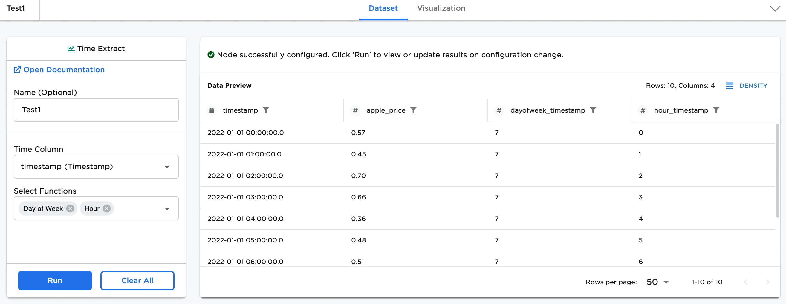 Example dataframe with additional Hour column