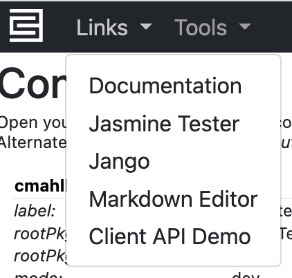 C3 AI console dropdown menu