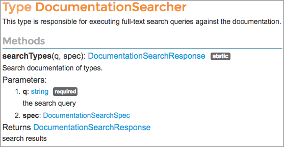 DocumentationSearcher rendered