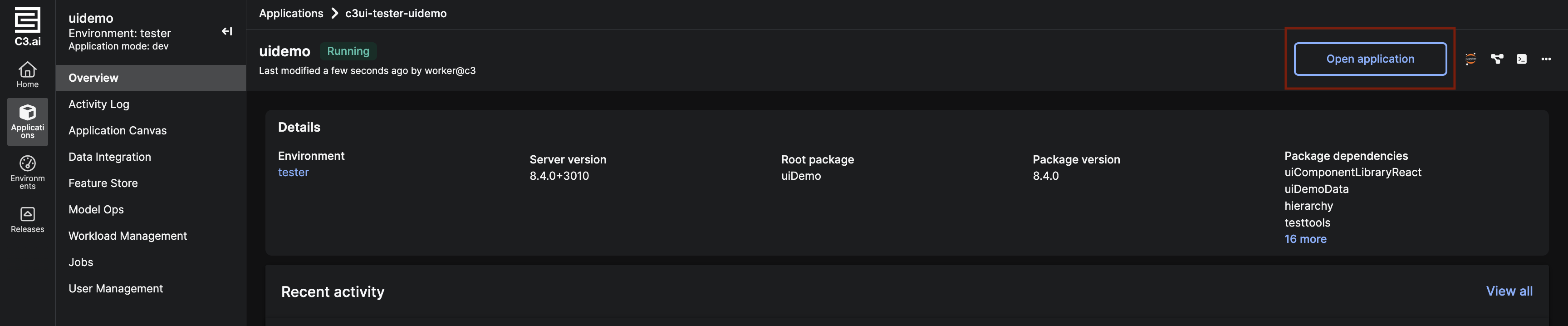 ui demo open application