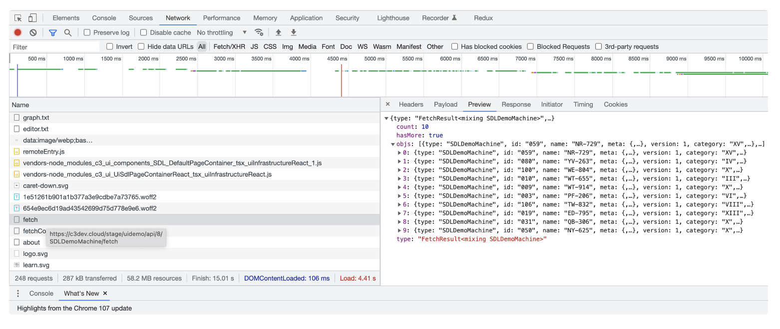 data spec fetch result