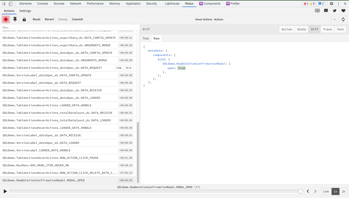 view diff tab in react extensions